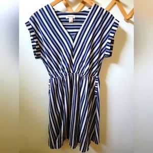 Monteau blue stripe dress size L